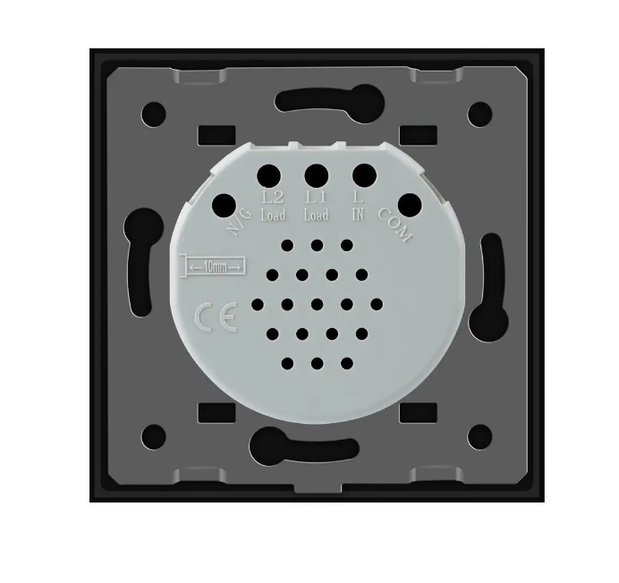 Фото 3 Сенсорная кнопка 2 сенсора Сухой контакт черное стекло Livolo