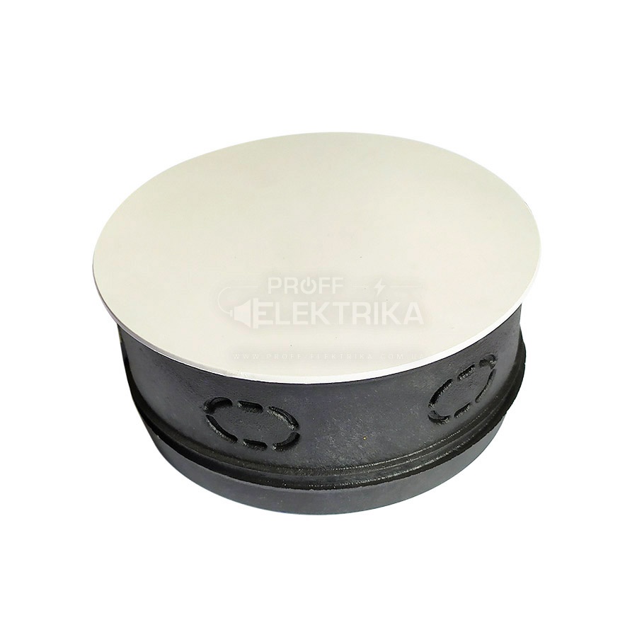 Фото Коробка розподільча із білою кришкою кругла Д100