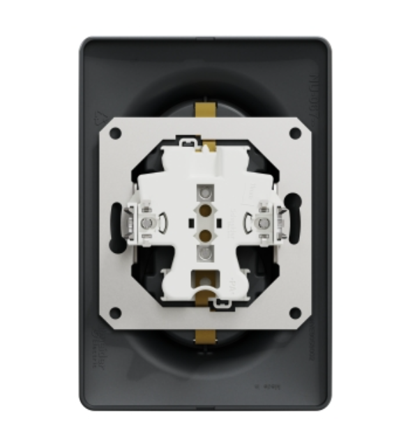 Фото 2 Розетка подвійна із заземленням зі шторками гвинтовий затискач антрацит UNICA NEW Schneider Electric