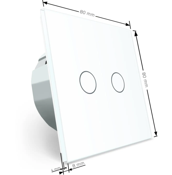 Фото 4 Умный сенсорный ZigBee выключатель 2 сенсора белое стекло Livolo