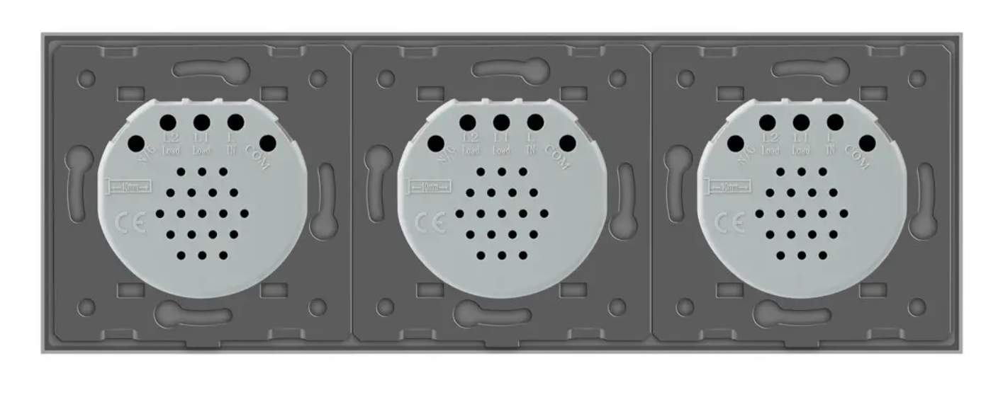 Фото 3 Розумний сенсорний ZigBee вимикач 5 сенсорів 1-2-2 чорне скло Livolo