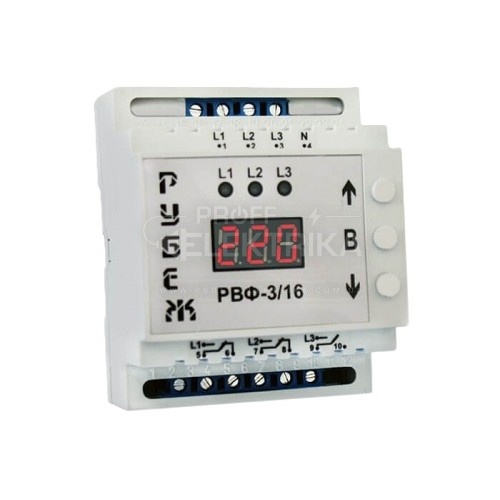 Фото Реле вибору фаз Rubezh РВФ-3/16 трифазне 16А на DIN-рейку