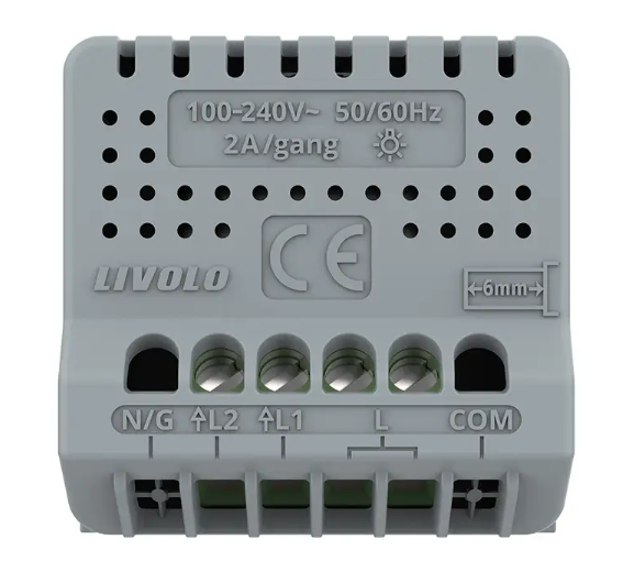 Фото 4 Механизм сенсорный выключатель Sense 2 сенсора черный Livolo