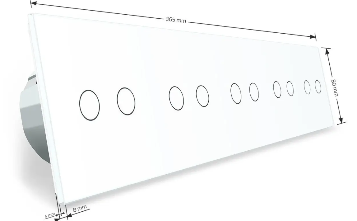 Фото 5 Сенсорный выключатель 10 сенсоров 2-2-2-2-2 белое стекло Livolo