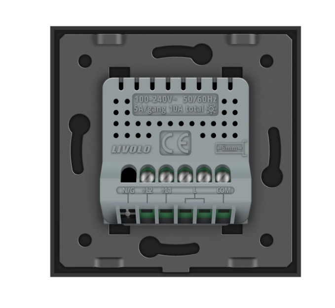 Фото 4 Розумний сенсорний прохідний вимикач EC 2 сенсора чорне скло Livolo