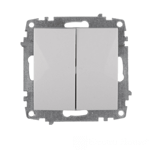 Фото Механизм выключателя двухклавишный Белый GRANO