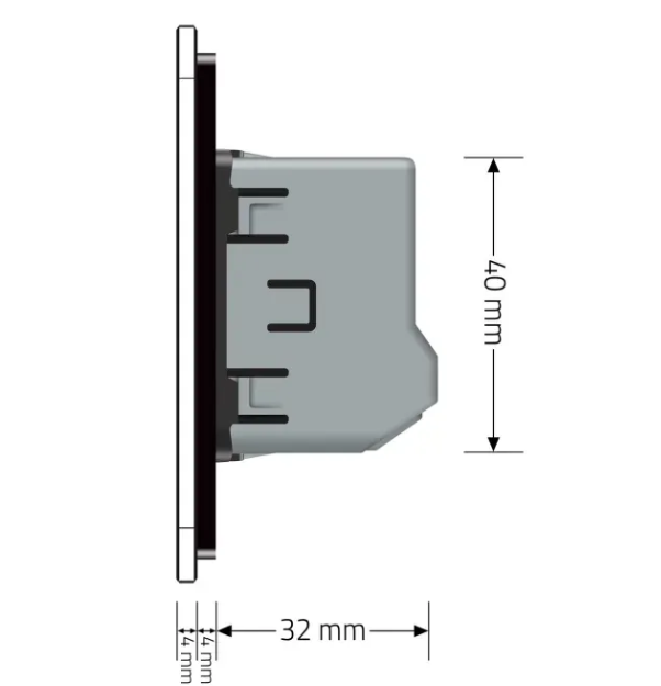 Фото 5 Сенсорна кнопка 2 сенсора 12/24V чорне скло Livolo