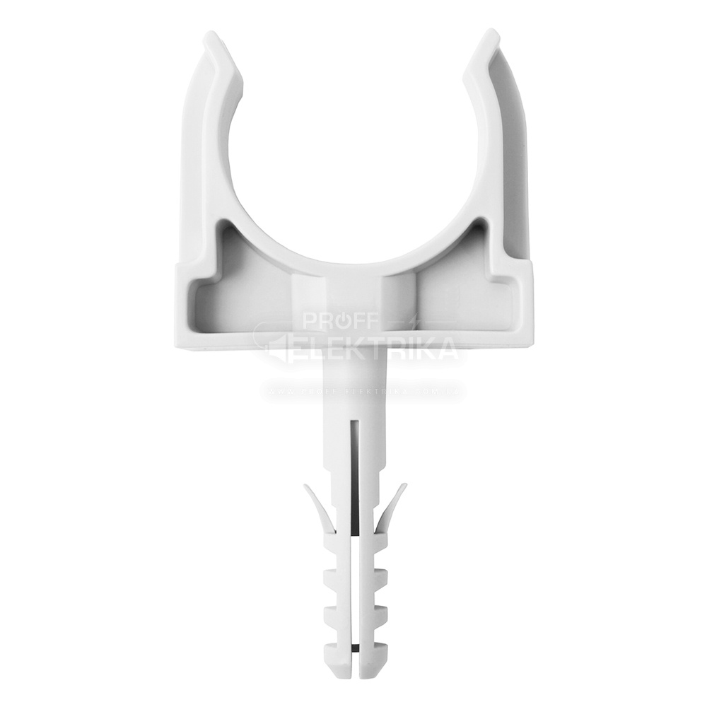 Фото кліпса для труб U-подібна з дюбелем 20 мм (100 шт.уп.)