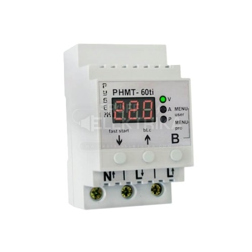 Фото Багатофункціональне реле контролю напруги струму та потужності Rubezh РНМТ-60ti 60А 220В