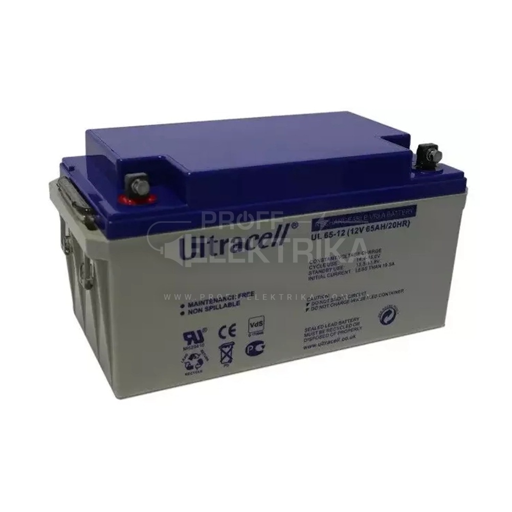 Фото Аккумулятор для резервного питания дома Ultracell UL65-12 AGM 12V 65 Ah