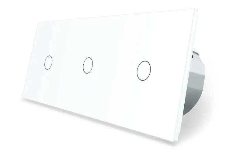 Фото Сенсорный диммер 3 сенсоры белое стекло 1-1-1 Livolo