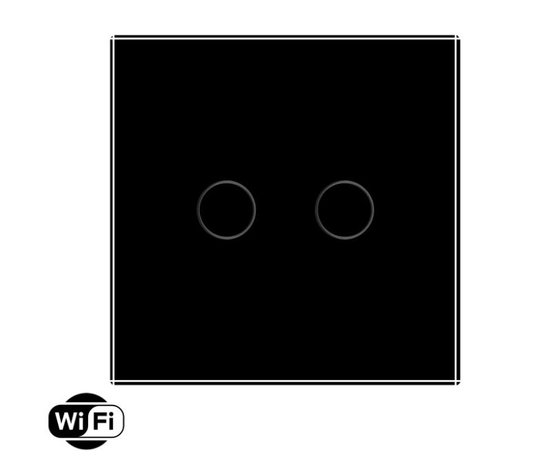 Фото 2 Розумний сенсорний Wi-Fi вимикач 2 сенсори чорне скло Livolo