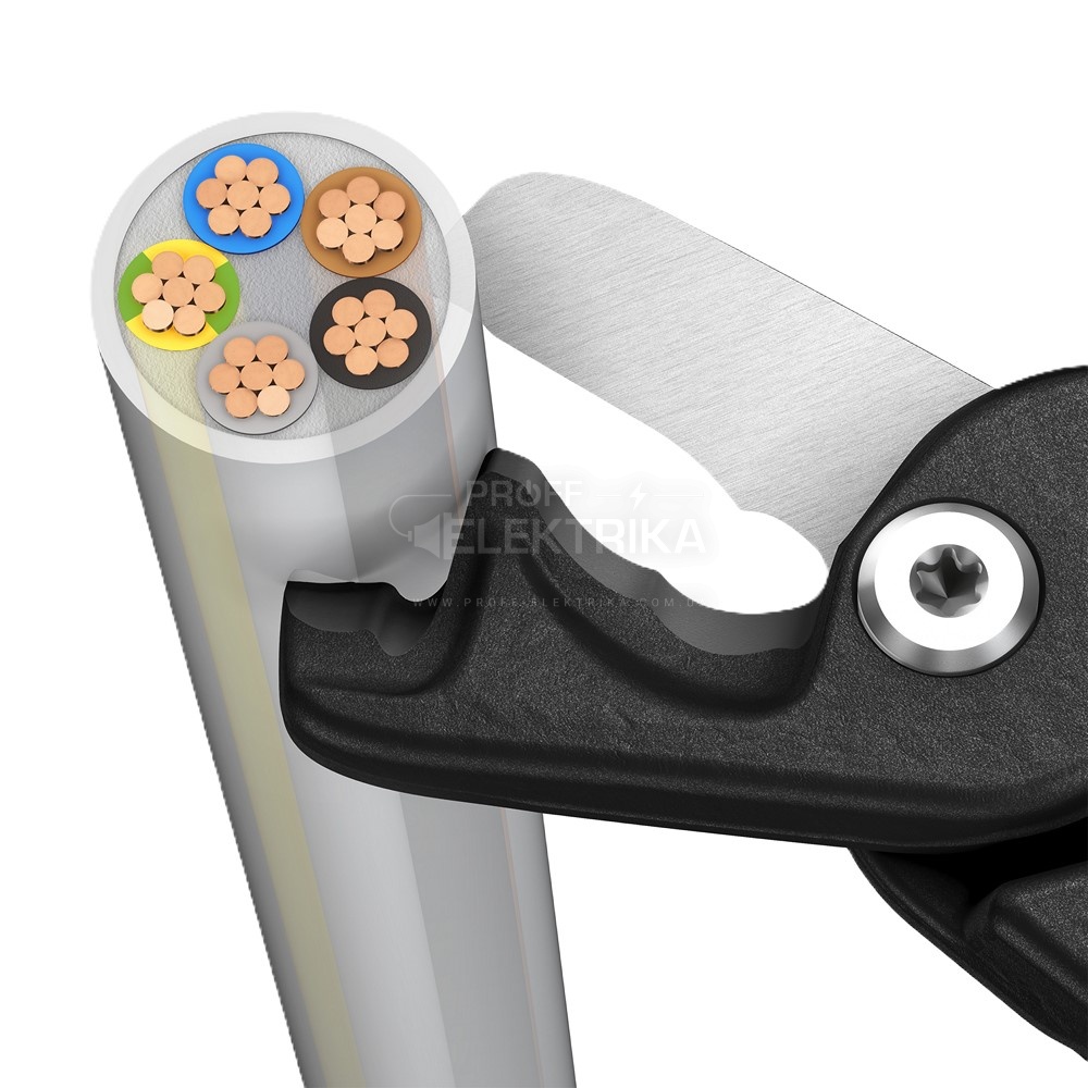 Фото 2 Ножницы для резки кабелей с двойными режущими кромками KNIPEX 95 12 225 StepCut XL