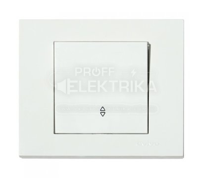 Фото Перемикач одноклавішний Білий GRANO