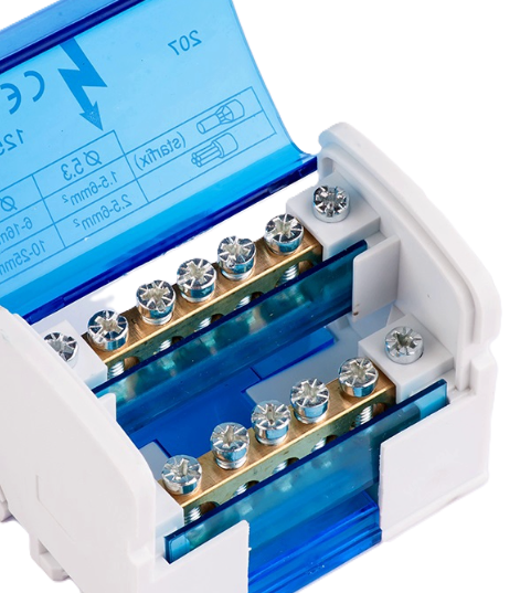 Фото Шина в корпусі 2x7 дворядна на 7 отворів 125А TAKEL