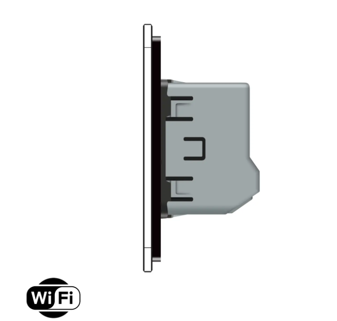 Фото 3 Умный сенсорный проходной выключатель Wi-Fi 2 сенсора черное стекло Livolo