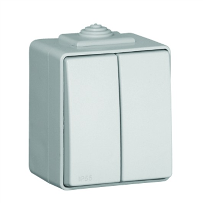 Фото Выключатель двухклавишный Серый IP65 Efapel