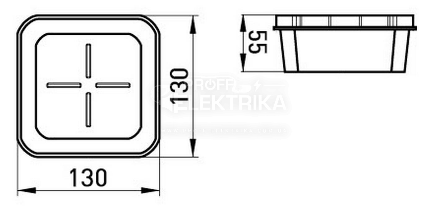 Фото 2 Коробка розподільча бетон-цегла квадратна 130*130*55 E-NEXT