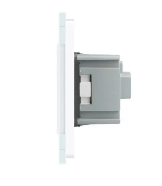 Фото 3 Сенсорный диммер 1 сенсор 2 розетки белое стекло Livolo