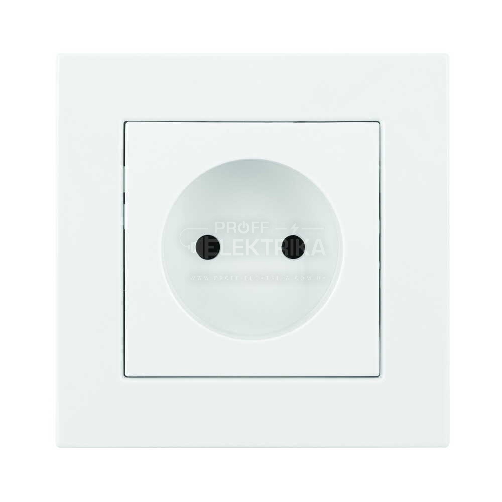 Фото Розетка Біла без заземлення MODA