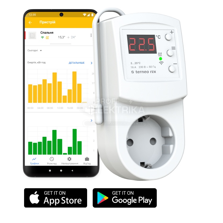 Фото Терморегулятор RZX Wi-Fi 16A для инфракрасных панелей Terneo
