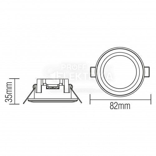 Фото 3 Світильник вмонтований CARTER-5 5W чорний HOROZ