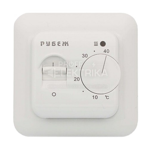 Фото Терморегулятор Rubezh ТР-16В-АН белый механический для теплого пола 16А 220В