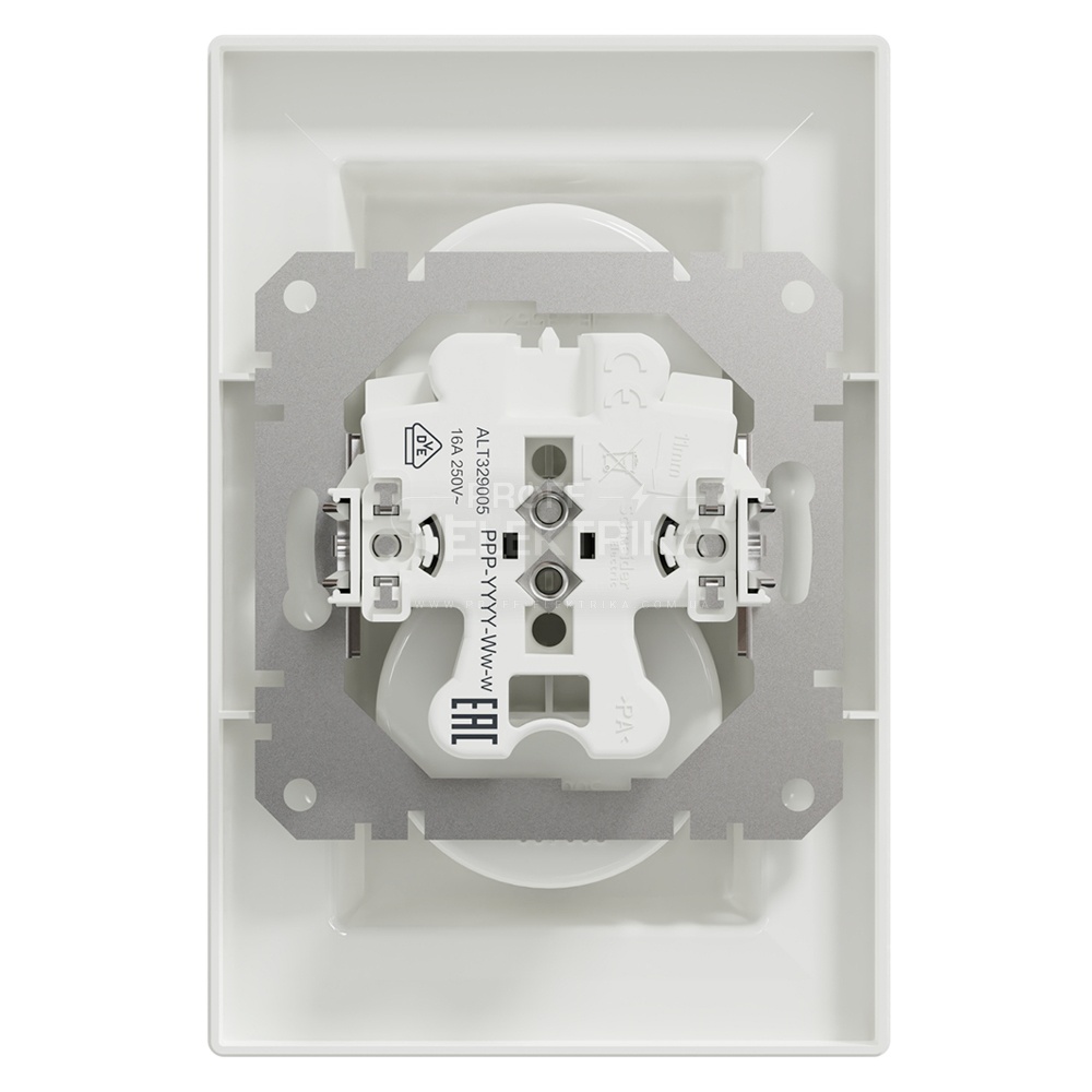 Фото 3 Розетка двойная Schneider Electric Asfora без заземления белая