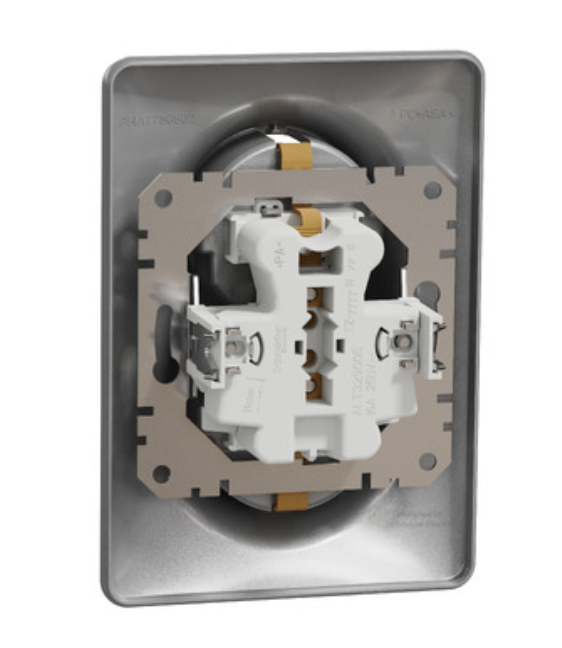 Фото 2 Двойная розетка с заземлением и шторками Алюминий Sedna Design Schneider Electric