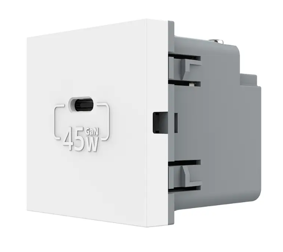 Фото Механізм розетка USB Type-C з Power Delivery 45W білий Livolo