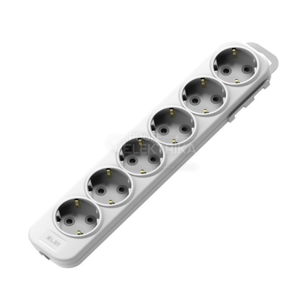 Фото Колодка EL-BI 6 гнезд с заземлением и шторками Myra 527-010200-601