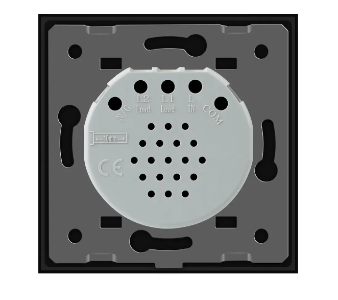 Фото 2 Сенсорний прохідний вуличний вологозахищений вимикач 2 сенсори чорне скло Livolo