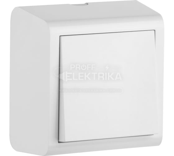 Фото Вимикач одноклавішний Білий NIVO