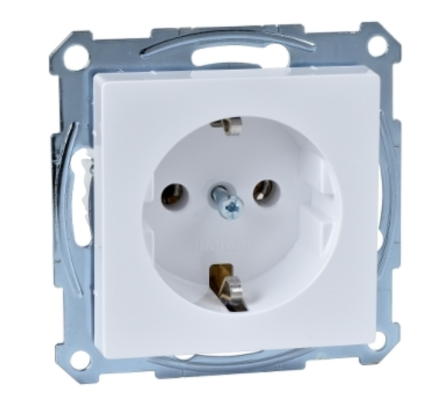 Фото Механізм розетки Schuko із заземленням активний білий MTN2401-0325