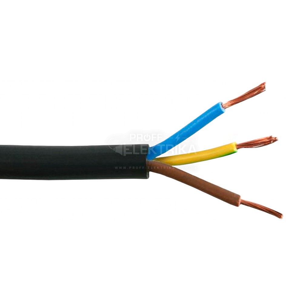 Фото Провод ЗЗЦМ ПВС 3x1,5 черный