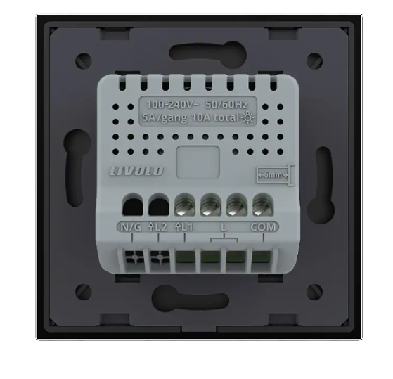 Фото 4 Умный сенсорный проходной димер черное стекло Livolo