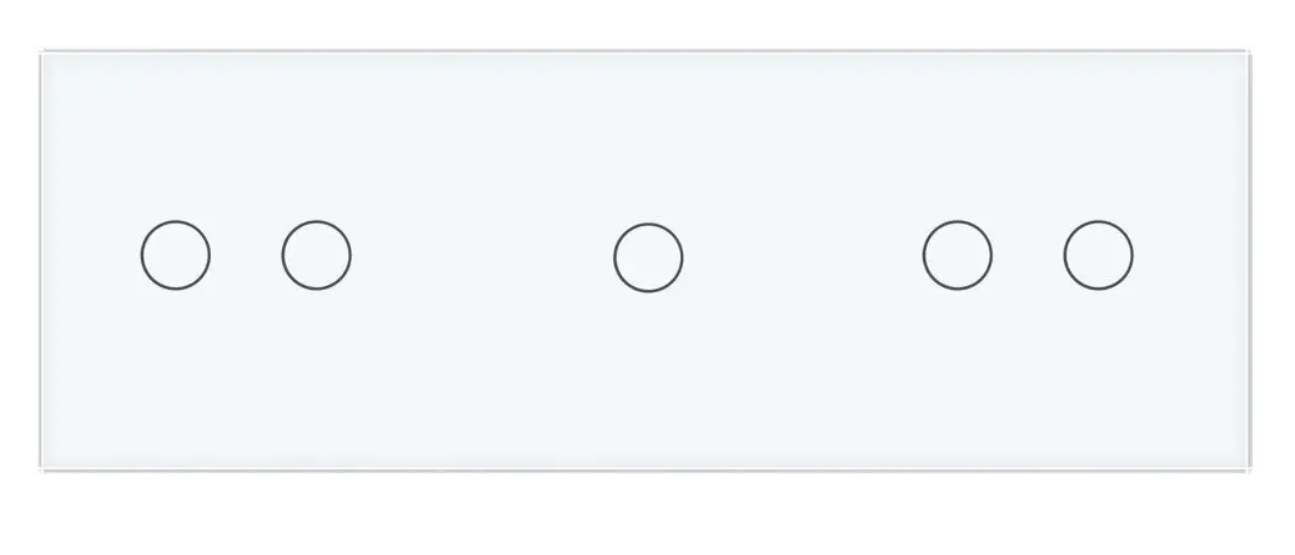Фото 2 Сенсорный выключатель 5 сенсоров 2-1-2 белое стекло Livolo
