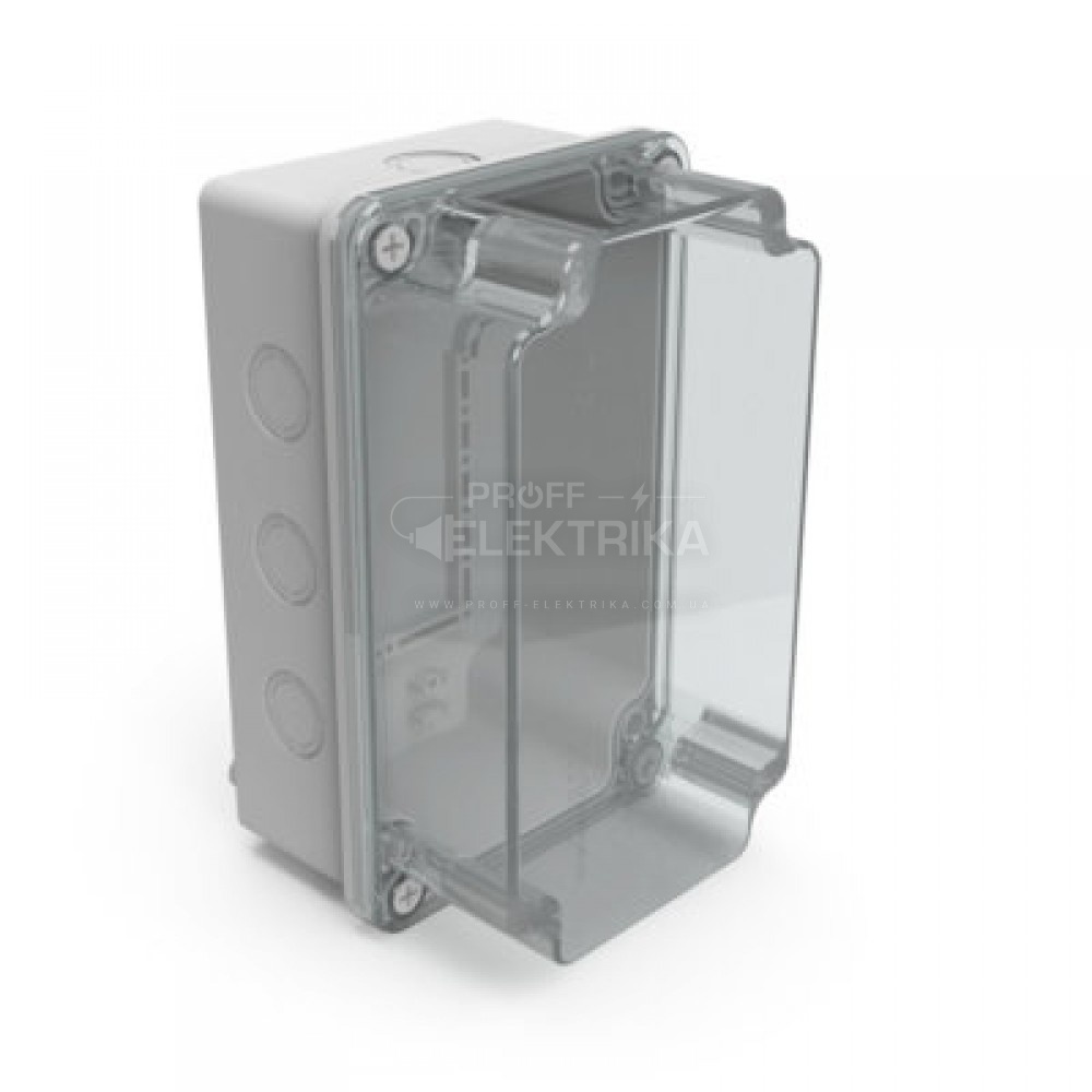 Фото Бокс монтажный пластиковый серый прозрачный IP65 (138*226*131) Mutlusan