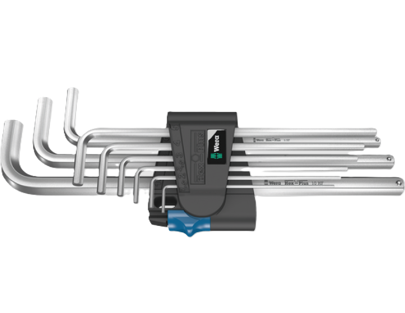 Фото Набор Г-образных ключей WERA 950/9 L Hex-Plus HF 1 метрических хромированный с фиксирующей функцией 05022130001