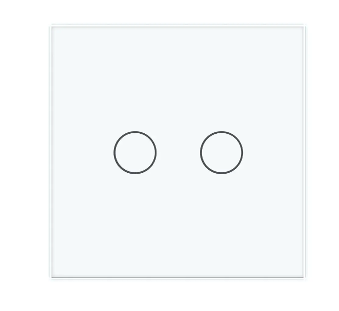 Фото Сенсорная кнопка 2 сенсора Сухой контакт белое стекло Livolo