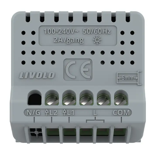 Фото 4 Механізм сенсорний прохідний/перехресний вимикач Sense 2 сенсора чорний Livolo