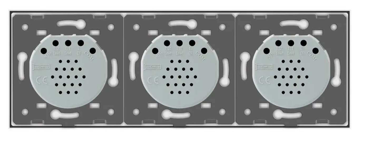 Фото 3 Сенсорний вимикач 4 сенсора 1-1-2 біле скло Livolo