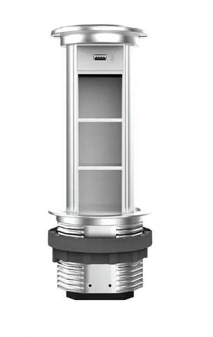 Фото Пустая тройная выдвижная розетка с USB серый Livolo