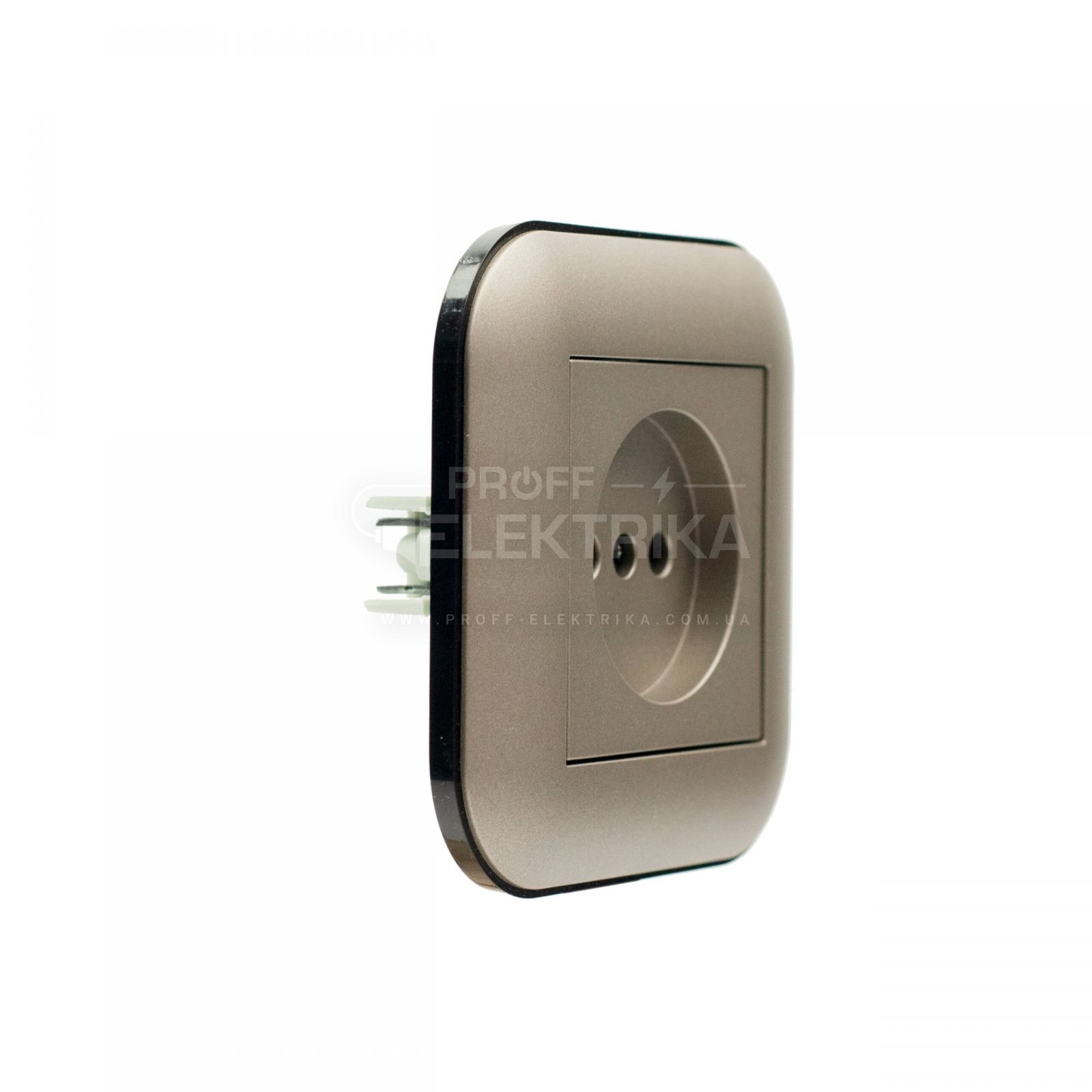 Фото 3 Розетка без заземлення Антрацит чорний LOFT