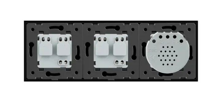 Фото 4 Розумний сенсорний прохідний вимикач ZigBee 1 сенсор 2 розетки чорне скло Livolo