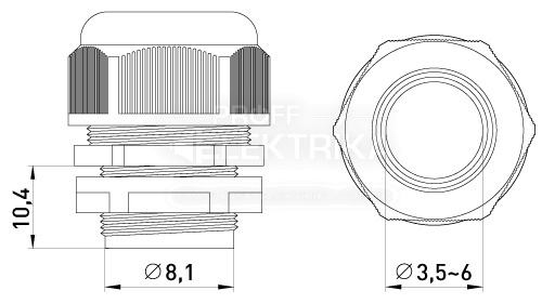Фото 2 Гермоввід кабельний PG-I 7mm IP54 E-next