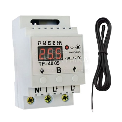 Фото Терморегулятор Rubezh ТР-40.05 одноканальний на DIN-рейці 40А 220В