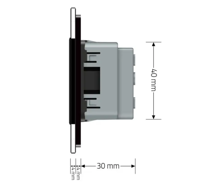 Фото 4 Розетка двойная универсальная черное стекло Livolo