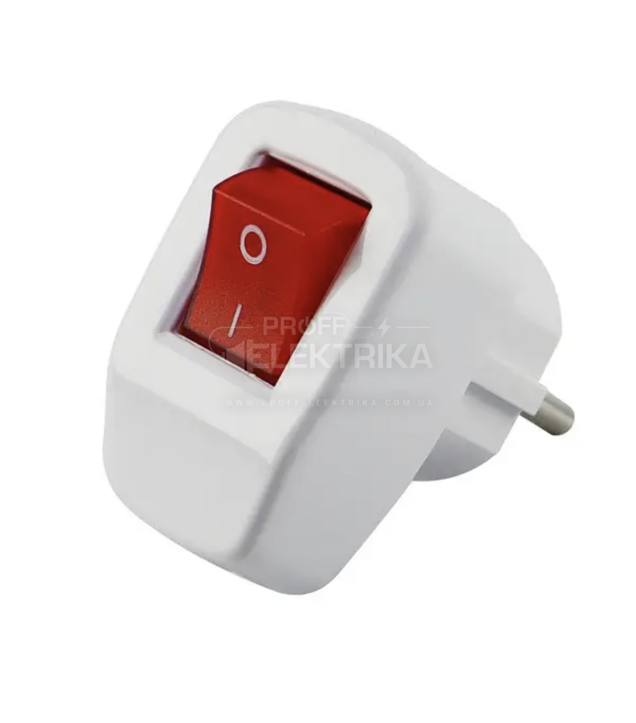 Фото Вилка+выключатель 16А пластиковая белый AY-KA