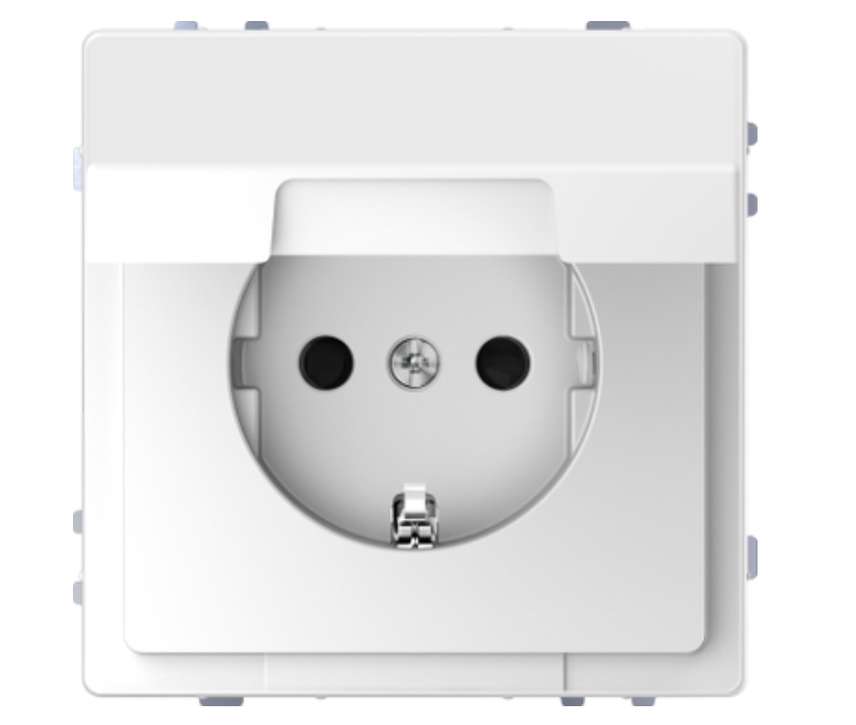 Фото Розетка с заземлением и крышкой белый лотос D-Life Schneider Electric